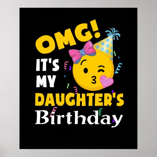 OMG Het is de Birthday Cool Emoji Birthda van mijn Poster (Voorkant)