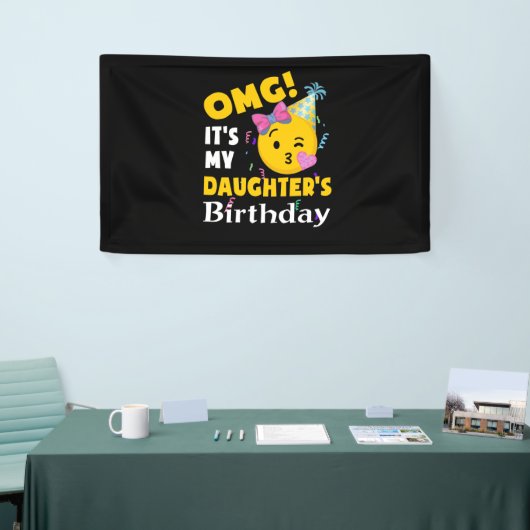 OMG Het is de Birthday Cool Emoji Birthda van mijn Spandoek (Beurs)