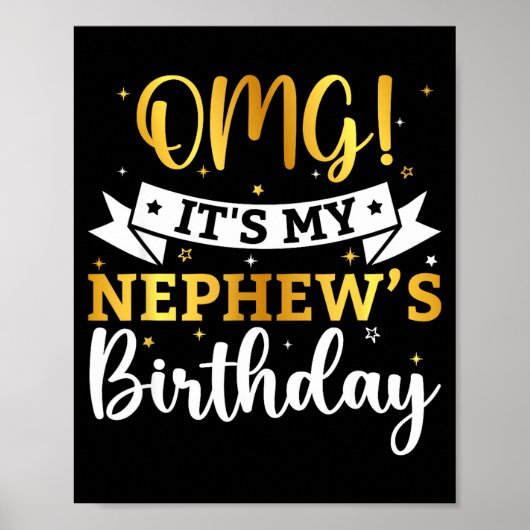 Omg het is de verjaardag van mijn neef Gefelicitee Poster (Voorkant)