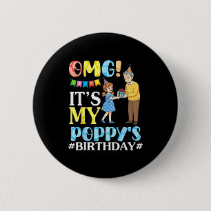 Omg het is de verjaardag van mijn Opa Happy opa en Ronde Button 5,7 Cm