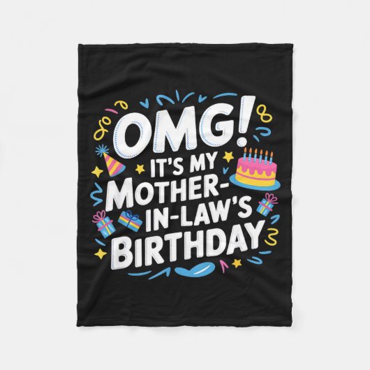 Omg het is de verjaardag van mijn schoonmoeder  fleece deken (Voorkant)