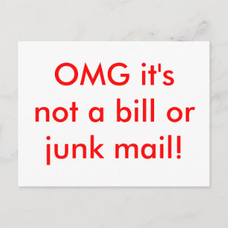 OMG, het is geen rekening of junk mail! Briefkaart