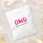 OMG Het is je geboortedag-pleistertas - warm roze Bedankzakje (Geknipt)