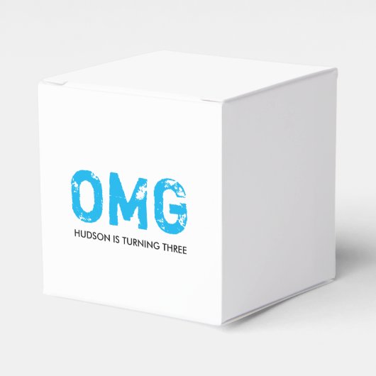 OMG Het is je verjaardagsverpakking - Blauw Bedankdoosjes (Voorkant Zijde)