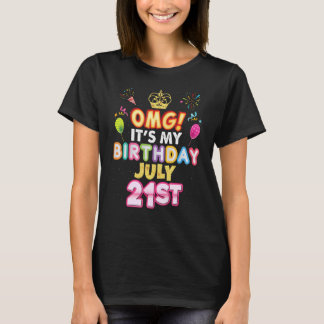 Omg Het is mijn 21ste Vintage 21 juli Happy Ki T-shirt
