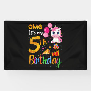 OMG Het is mijn 5e verjaardag 5 jaar oude Cute Uni Spandoek