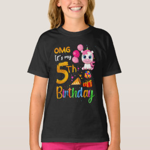 OMG Het is mijn 5e verjaardag 5 jaar oude Cute Uni T-shirt