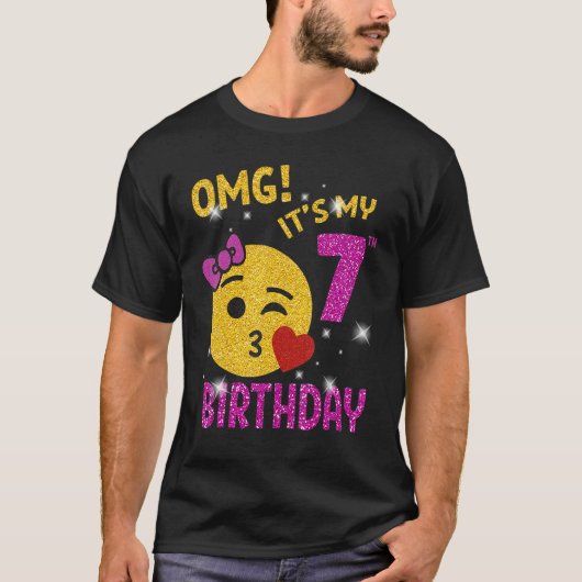OMG Het is mijn 7e bevalling meisje van 7 jaar T-shirt (Voorkant)
