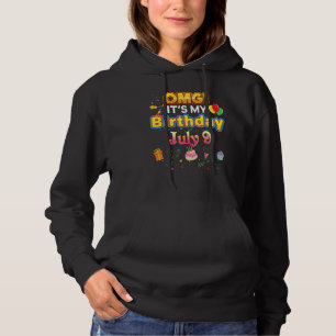 OMG Het is mijn verjaardag 9 juli Vintage 9 Happy Hoodie