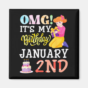 Omg het is mijn verjaardag op 2 januari Schattig m Magneet