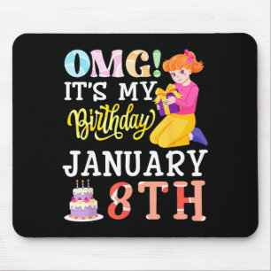 Omg het is mijn verjaardag op 8 januari Schattig m Muismat