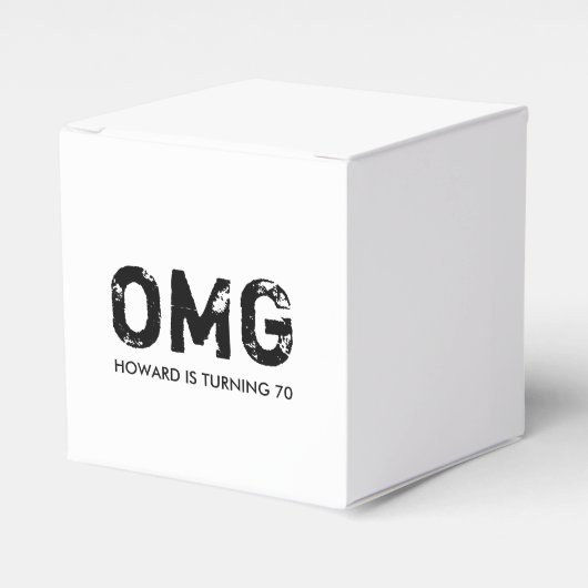 OMG Het is uw verjaardagstraktbox - Zwart Bedankdoosjes (Voorkant Zijde)