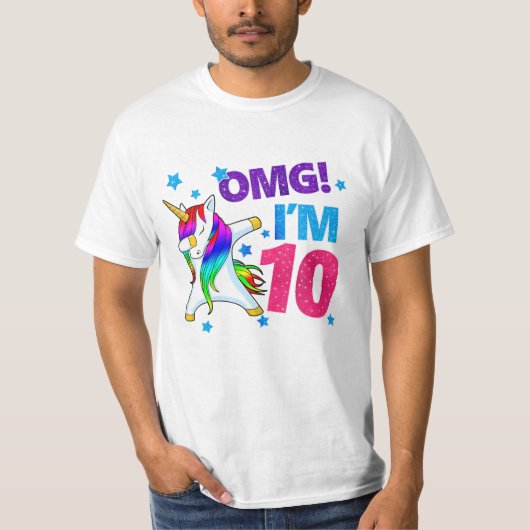 OMG Ik ben 10 Verjaardags Meisje T-shirt (Voorkant)
