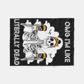 OMG Ik ben letterlijk Dead Skeleton Coffee Hallow Fleece Deken (Voorkant (Horizontaal))