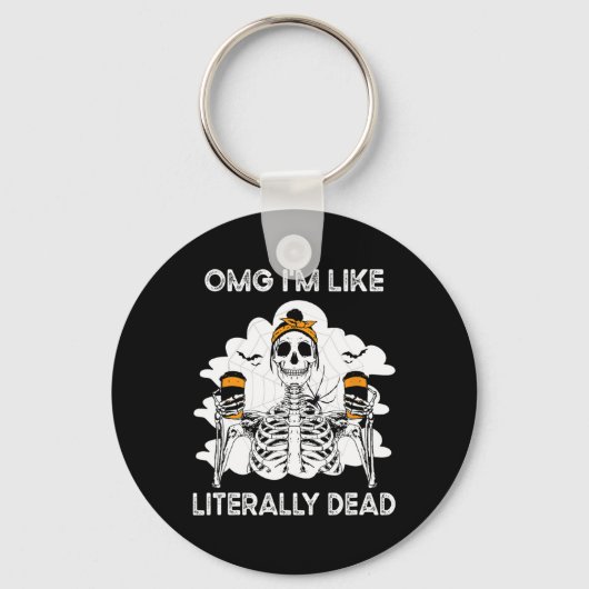 OMG Ik ben letterlijk Dead Skeleton Coffee Hallow Sleutelhanger (Voorkant)