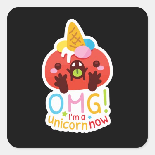 OMG Ik ben nu een Unicorn Vierkante Sticker (Voorkant)
