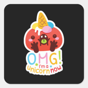 OMG Ik ben nu een Unicorn Vierkante Sticker