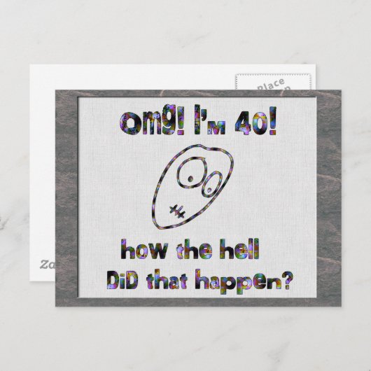 OMG! Ik ben veertig Briefkaart (Voorkant / Achterkant)