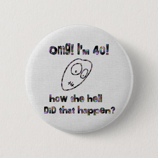 OMG! Ik ben veertig Ronde Button 5,7 Cm (Voorkant)