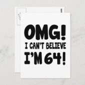 OMG! Ik kan niet geloven dat ik 64 ben Briefkaart (Voorkant / Achterkant)