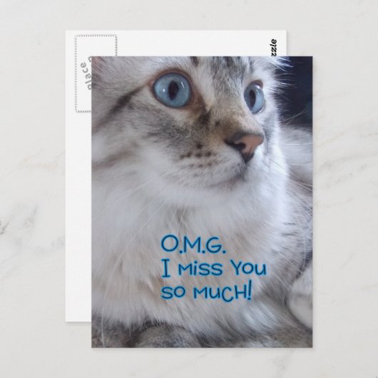 OMG Ik mis je Briefkaarten (Voorkant / Achterkant)