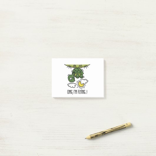 OMG, ik vlieg optimistische cartoon Post-it® Notes (Op bureau)