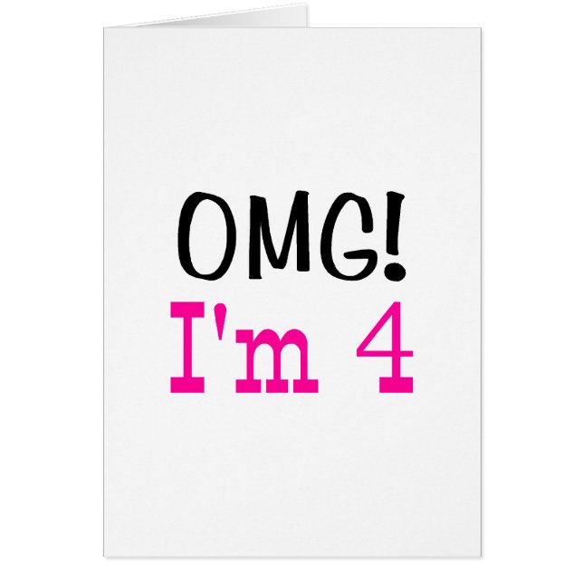 OMG I'm 4 (roze) (Voorkant)