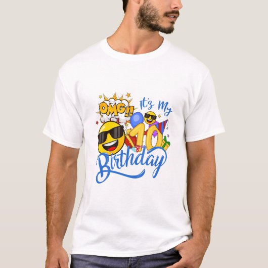 OMG It s My 10th Birthday Boy T-shirt (Voorkant)