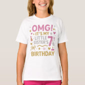 OMG It’s My Little Sister’s 7th Birthday Glitter T-shirt (Voorkant)
