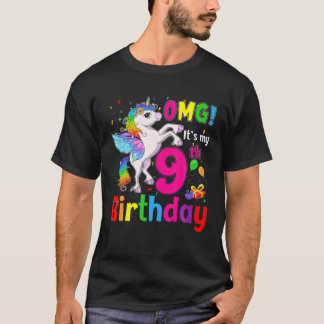 OMG It's My 9Th Birthday Girls Unicorn 9 Years Old T-shirt