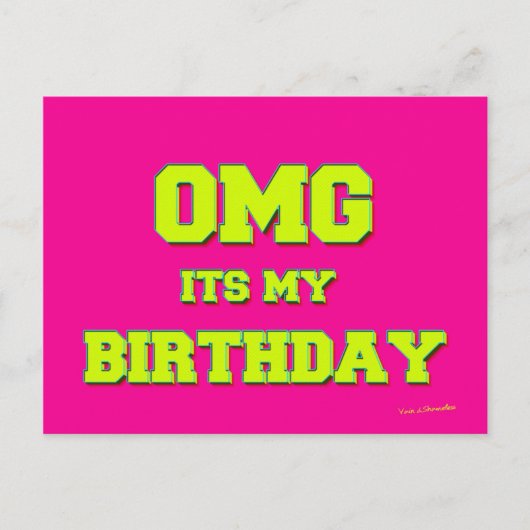 OMG It's My Birthday Briefkaart (Voorkant)