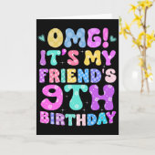 Omg Its My Friends 9th Birthday Flowers 9 Years Ol Kaart (Gele Bloem)