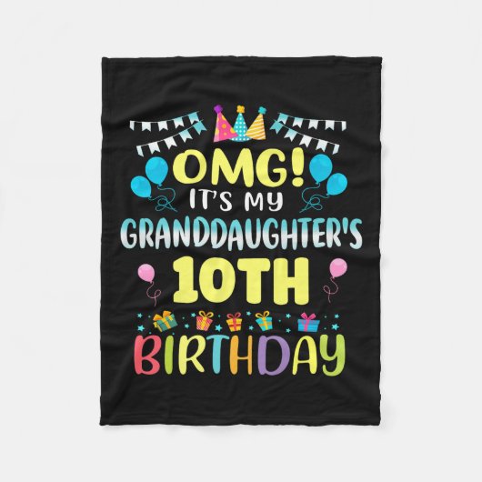 Omg Its My Granddaughters 10th Birthday Sweet 10 Y Fleece Deken (Voorkant)