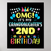 Omg Its My Granddaughters 2nd Birthday Sweet 2 Yea Poster (Voorkant)