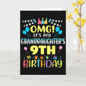 Omg Its My Granddaughters 9th Birthday Sweet 9 Yea Kaart (Gele Bloem)