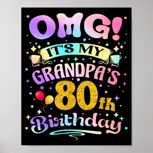 Omg Its My Grandpas 80th Birthday Happy 80 Years O Poster (Voorkant)