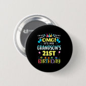Omg Its My Grandsons 21st Birthday Sweet 21 Years  Ronde Button 5,7 Cm (Voorkant /achterkant)