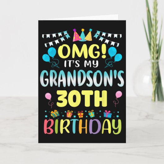 Omg Its My Grandsons 30th Birthday Sweet 30 Years  Kaart (Voorkant)