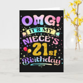 Omg Its My Nieces 21st Birthday Happy 21 Years Old Kaart (Gele Bloem)
