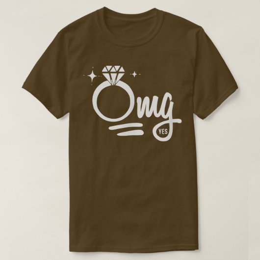 OMG Ja Verloving Ring Bride T-shirt (Design voorkant)