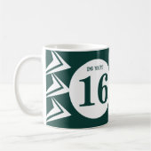 OMG je bent 16 monogram naam groen en wit Koffiemok (Links)