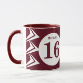 OMG je bent 16 monogram naam maroon en wit Mok (Links)