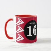 OMG je bent 16 monogram rood en zwart Mok (Links)