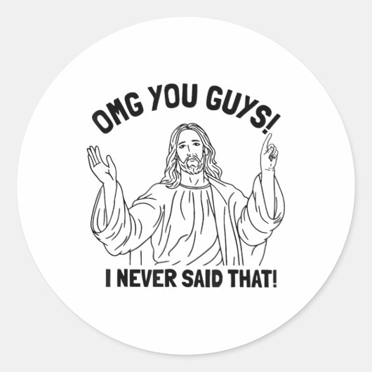 OMG jullie jongens ik heb nooit gezegd dat grappig Ronde Sticker (Voorkant)
