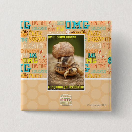 OMG! Langzaam! Vierkante Button 5,1 Cm (Voorkant)