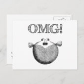 OMG! Leuk & Grappig Blowfish Illustratie Briefkaar Briefkaart (Voorkant / Achterkant)