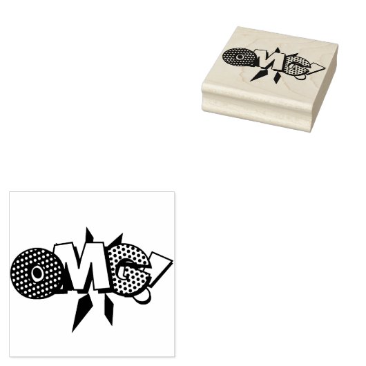 OMG Leuk Retro Stripboek Pop Art Rubberstempel (Gestempeld)