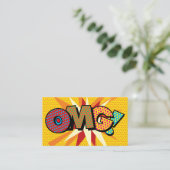 OMG Leuk Retro Stripboek Visitekaartje (Staand voorkant)