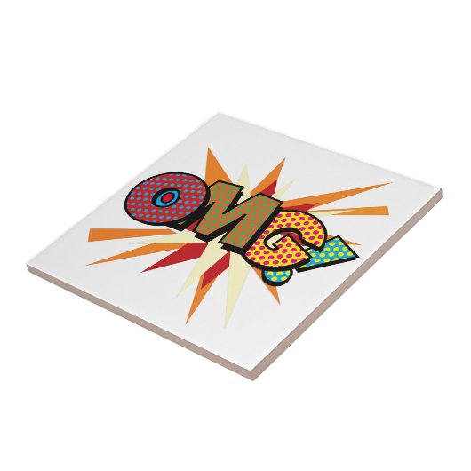 OMG Leuke Kleurrijke Stripboek Pop Art Tegeltje (Zijkant)