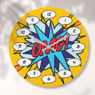 OMG Leuke Retro Stripboek Pop Art Grote Klok
